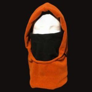 Harley Davidson colored Burnt Orange wind-blocker fleece hunting hood black mask